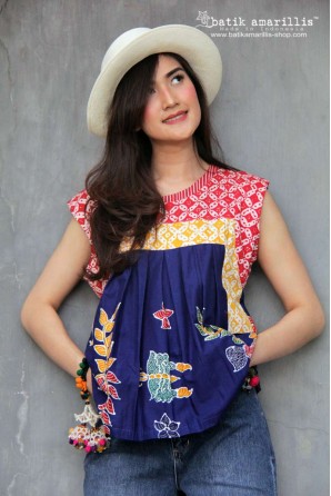 batik amarillis frida blouse
