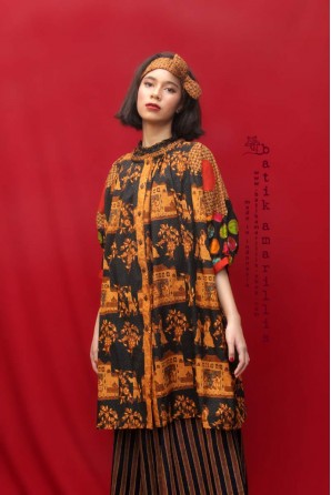 batik amarillis blooming forever blouse/tunic-PO