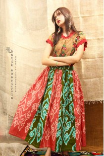 batik amarillis rainbow crackers skirt