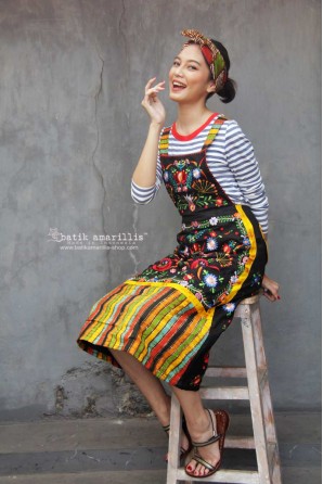 batik amarillis's project A overall wrap dress-PO