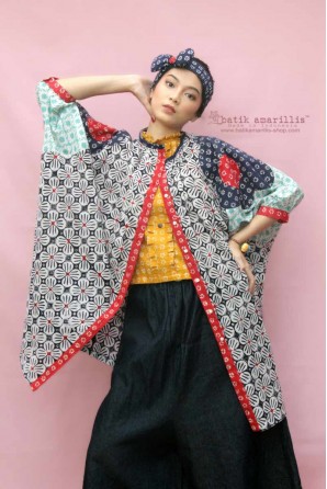 batik amarillis blooming forever blouse/tunic