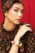 batik amarillis's cherry & peach blossom medley bracelet