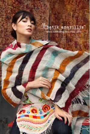 batik amarillis's tenun gedog saringan shawl-LARGE
