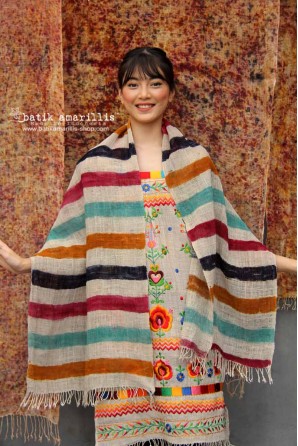 batik amarillis's tenun gedog saringan shawl-SMALL