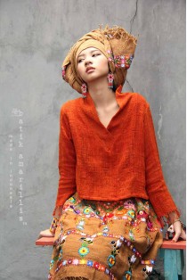 batik amarillis's tenzin cropped blouse-PO