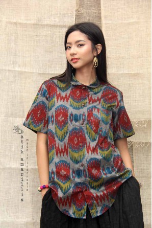 batik amarillis's uno top