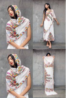 batik amarillis's primavera embroidery shawl-PO