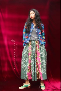 batik amarillis rainbow crackers skirt