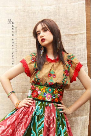 batik amarillis's primavera obi belt